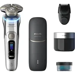 Philips Series i9000 Prestige Ultra Wet & Dry Shaver XP9404/46 - Silber - Elektrischer Rasierer mit SkinIQ Pro Technologie für eine sanfte, präzise Rasur bis auf -0,08 mm. Ideal für schwer erreichbare Stellen und mit 5 individuellen Rasiermodi für maximalen Hautkomfort.