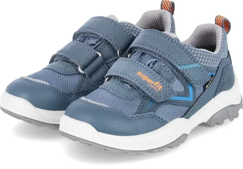 Superfit Jungen Jupiter Gore-tex Sneaker, Blau Grau 8020, 33 EU Weit - Sneaker mit GORE-TEX Membrane, wasserdicht und atmungsaktiv, ideal für aktive Kinder. Reflektierende Details sorgen für Sicherheit, während die herausnehmbare Einlegesohle und 2 Klettverschlüsse optimalen Halt bieten.