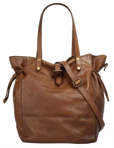 forty° Shopper Echt Leder Damen | Umhängetasche aus Leder, erweiterbarer Shopper in cognac - Damen-Shopper aus 100% Rindleder, Made in Italy. Geräumig, durch Kordelzug erweiterbar und ideal für Arbeit und Einkäufe. Praktisches Design mit sicherem Reißverschluss und vielseitigen Trageoptionen.