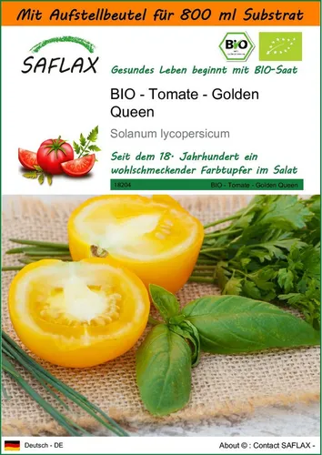 SAFLAX Gemüsesamen SAFLAX - Garden in the bag - BIO - Tomate - Golden Queen