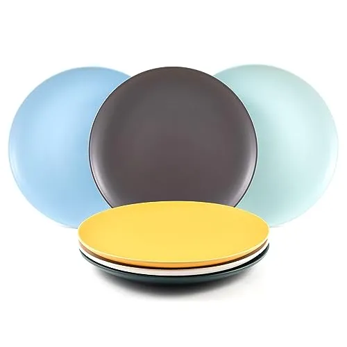 Hanseküche 6-teiliges Teller Set – Dinnerteller aus hochwertiger Keramik und modernes Design, 6 x 27 cm, stapelbar - Speiseteller, Küchenteller