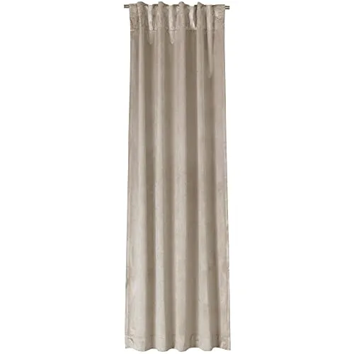 Joop! Schlaufenvorhänge Show beige 130x250 cm - Elegante Schiebevorhänge in beige mit Samtoptik und verdeckten Schlaufen, ideal für stilvolle Fensterdekoration.