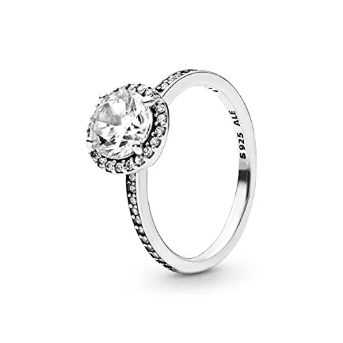 PANDORA Damen-Ringe 925 Sterlingsilber - Ringgröße 52 - Eleganter Damenring aus 925 Sterling Silber mit funkelndem Cubic Zirkonia, ideal für jeden Anlass. Stilvolles Design mit polierter Oberfläche und hochwertigen Steinen.