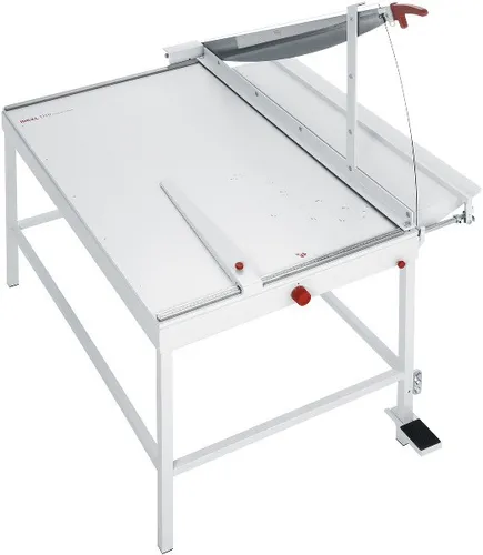 Ideal Hebelschneider 1110 inkl. Gestell - Präziser Papierschneider A1 - Papierschneidemaschinen, nachschleifbare Messergarnitur aus Solinger Stahl, ideal für exakte Schnitte bis 1100 mm, robust und Made in Germany.