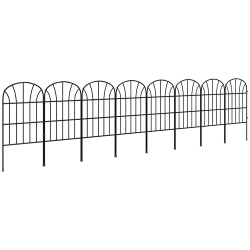 Outsunny Gartenzaun Metall 2,6 m - Markisen & Sichtschutz - Flexibel anpassbarer Zaun, ideal für unregelmäßige Flächen und einfach zu montieren.