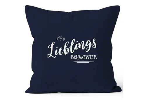MoonWorks Dekokissen Kissenbezug Lieblingsschwester Geschenk Schwester Familie Geschwister Lieblingsmensch 40x40 Baumwolle MoonWorks®