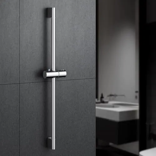 MORADO Duschstange mit Duschkopfhalterung Edelstahl Brausestange 70cm,Brausestange mit höhen und winkelverstellbare Duschkopfhalterung Chrom