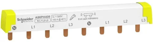 Schneider Electric Phasenschiene Steg, ablängbar, 3P+N, 8 TE, 100A A9XPH408