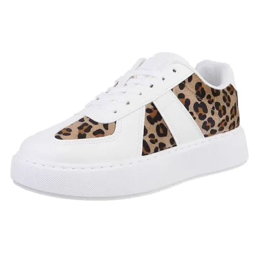 Ital Design Damenschuhe Sneakers Low NN622 in Weiß Braun, Gr. 37 - Stylische Ital Design Freizeitschuhe aus Textil in Weiß und Braun, ideal für den Alltag. Bequem und vielseitig kombinierbar.
