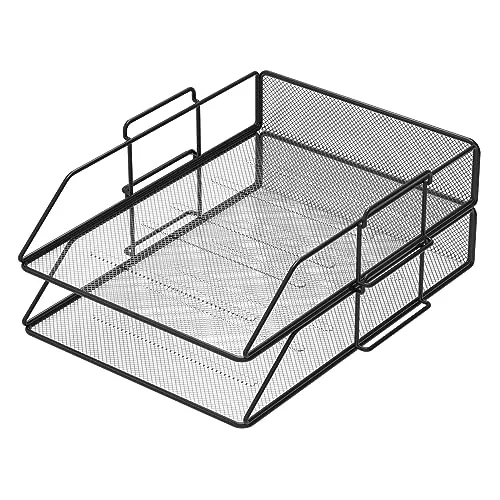 Stück Dokumentenablagen aus Metallgitter im A4-Format Schwarz. Schreibtisch Organizer, Schreibtischschublade, Büroarchiv, Schreibtischzubehör, Zeitschriftenhalter, Dokumentensortierer 2