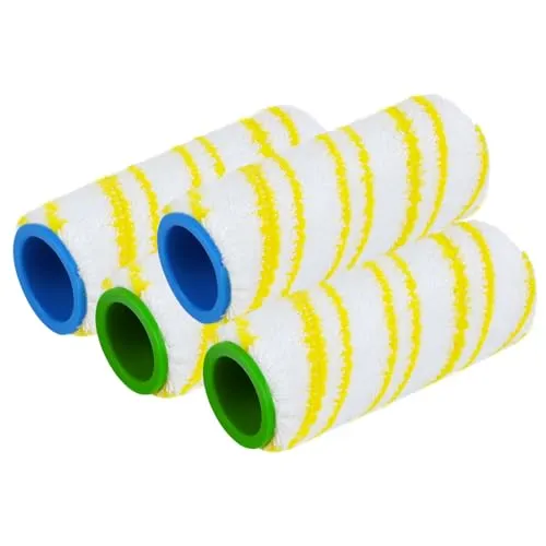 NVIYAM Mikrofaserwalzenset, 4 Stück Kompatibilität für Kärcher FC3 FC3D FC5 FC7 Staubsaugerbürste, Walzen,Trommel Ersetzen, waschbar, hohe Schmutzaufnahme