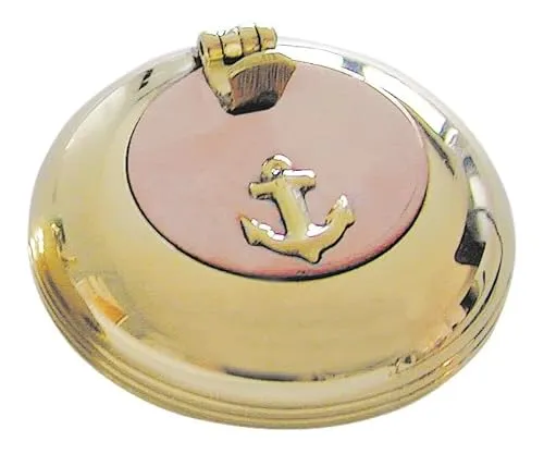 Klappaschenbecher Ascher Messing, Kupfer Ø=6cm Sea-Club maritime Deko