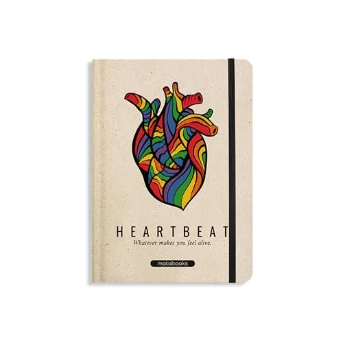 Produktbild Matabooks, nachhaltige und vegane Notizbücher A5 aus Süßgraspapier, Nari, 138 Seiten, Natur, Handmade, Made in Germany (Heartbeat)