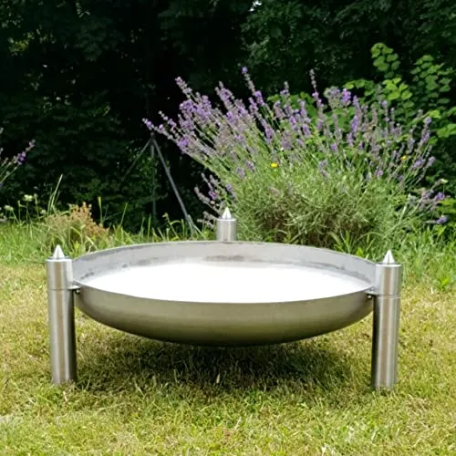Edelstahl Feuerschale 80 cm - Wetterfeste Grill- & Feuerstelle - Grills & Feuerstellen: 80 cm Durchmesser, wetterfest und einfach zu montieren. Ideal für gemütliche Abende im Garten!