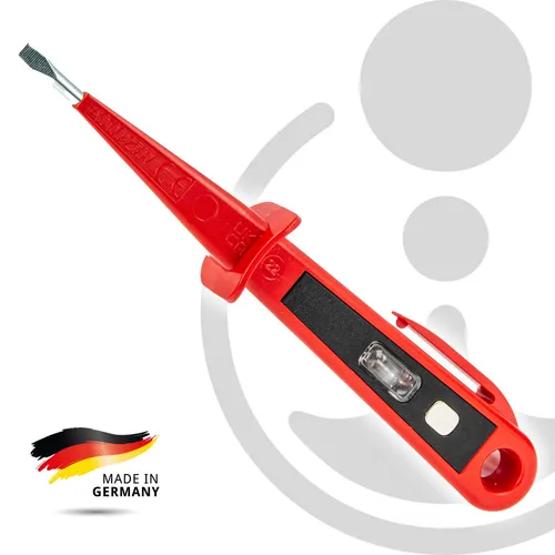 EUROTOOLS Spannungsprüfer Phasenprüfer 250 V, Schlitz - Schraubendreher 150 mm
