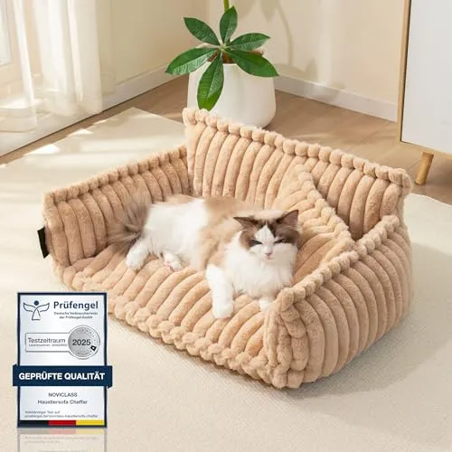 noviclass® Haustiersofa Chaffar – Orthopädisches Katzenbett und Hundebett - Betten für Katzen – Extra weich mit orthopädischer Matratze für optimalen Komfort und Gelenkentlastung. Ein stilvolles Highlight für dein Zuhause!