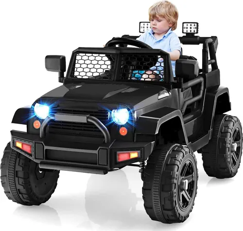 GOPLUS 12V Kinder Elektroauto mit Fernbedienung - Elektrofahrzeug für Kinder ab 3 Jahren, mit 2 Geschwindigkeitsstufen, integrierter Musik- und MP3-Funktion sowie Sicherheitsgurten für ein sicheres Fahrvergnügen.