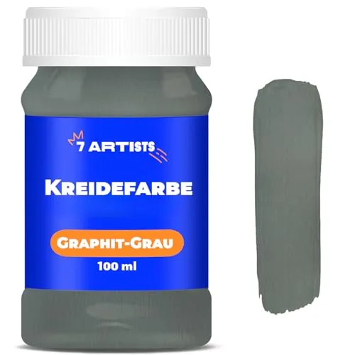 Artists Chalk Paint Graphit-Grau 100 ml Kreidefarbe für Möbel | Kreidefarbe für Holz auf Wasserbasis - Graphit-Grau Farbe für Möbel ohne Schleifen | Kreidefarbe Möbel, Wand, Holz 7