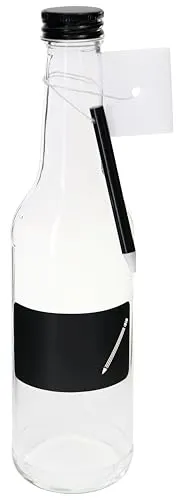 Einkochwelt Glasflasche mit Schraubverschluss (6 Stück, 350 ml) - Praktische 350 ml Glasflaschen im 6er Set mit Kreidefeld zur einfachen Beschriftung. Ideal für Säfte, Smoothies und kreative Geschenke. Sicherer Schraubverschluss für Frische und modernes Design.