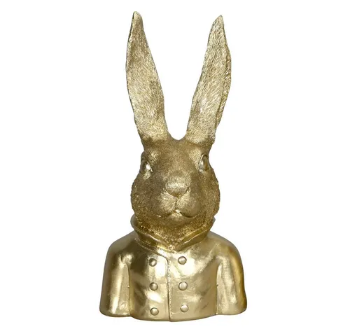 Posiwio Dekoobjekt Hasenbüste GOLDIE – Goldfarbener Hasenkopf für österliche Deko - Deko-Objekte für Ostern, stilvolle goldene Hasenbüste, perfekt zum Stellen und als Blickfang für Ihr Zuhause.