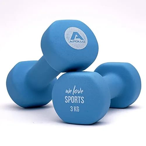 Apollo Hantel-Set 2er Set 2 kg bis 10 kg in blau von Apollo