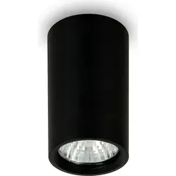 Aufbauspot GU10 Deckenspot 230V Deckenlampe Schwarz Rund Ø56mm x 100mm Aufbaustrahler Deckenleuchte Strahler ROLLER.A - Schwarz