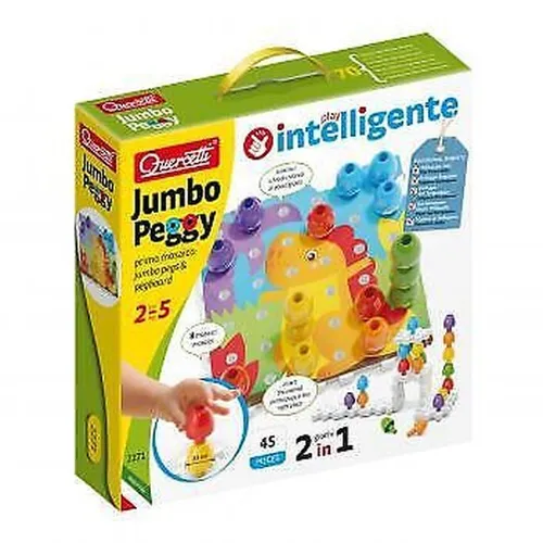 Quercetti 2271 Jumbo Peggy - Frühkindliches Steckspiel für kreative Türme, fördert Hand-Auge-Koordination und Feinmotorik, 100% Made in Italy
