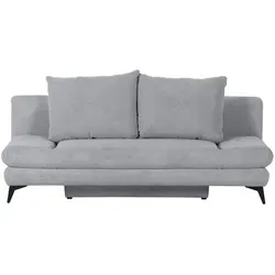 home24 Schlafsofa, Hellgrau, Metall, 2-Sitzer, 200x78x95 cm, Stoffauswahl, Liegefunktion, Schlafen auf Sitzhöhe, Rücken echt, Wohnzimmer, Sofas & Couches, Schlafsofas, Schlafsofas mit Bettkasten