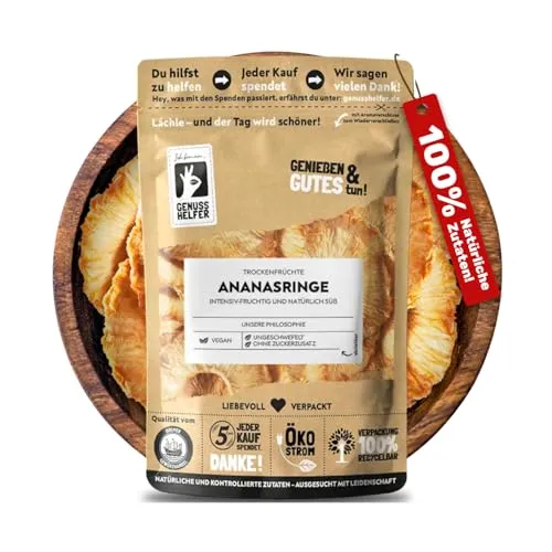 Bremer Gewürzhandel Ananasringe, getrocknet, fruchtige Ananas ohne Zuckerzusatz, ungeschwefelt, 3 x 180g