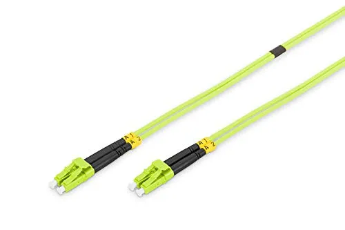 DIGITUS DK-2533-03-5 – Glasfaserkabel OM5 – 3 m – LC zu LC – Duplex LWL Kabel – 1/10/40/100 Gbit/s – MM Multimode Glasfaser LAN Kabel – Fasertyp: 50/125 µ – Limettengrün (Lime Green)
