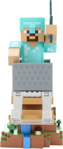 Minecraft: Steve In Diamond Armour R.E.S.T - Gaming Zubehör mit Stil - Stylischer Cable Guy für Konsolen und Geräte, inspiriert von Minecraft. Perfekt für Fans und kompatibel mit PS5, Xbox Series S/X und iPhones.