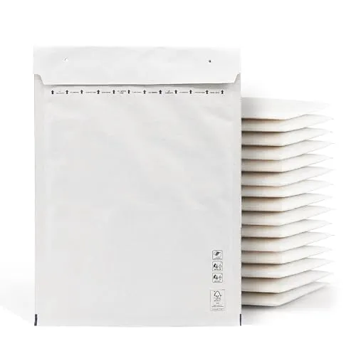 gepolsterte Versandtaschen, Luftpolsterumschläge, weiß, verschiedene Größen, m-office (100 x 165 mm, 20 Stück) 20
