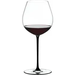 Riedel Fatto A Mano Pinot Noir Glas - Handgefertigtes Weinglas für Pinot Noir, mit ballonförmigem Kelch für optimale Aromaentfaltung und pinkem Stiel – ein Blickfang für jeden Tisch.