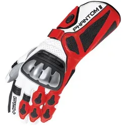 Held Phantom II Motorrad Handschuhe - Weiß-Rot, Größe XS für Männer - Motorradhandschuhe mit Titanium-Knöchelschutz und abriebfester Rochenhaut, ideal für Sicherheit und Komfort auf der Straße.