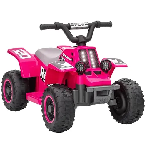 Aiyaplay Rosa Elektro-Quad für Kinder - Kinder-Elektrofahrzeuge: Das Aiyaplay Quad Bike mit 6V Motor bietet sicheren Fahrspaß für Kleinkinder von 18-36 Monaten, inklusive heller LED-Scheinwerfer für optimale Sicht.
