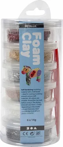 Foam clay®, metallisch, braune Harmonie, 6x14 gr 1 Schachtel