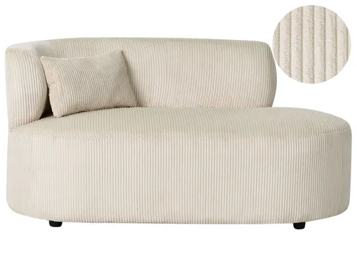 BELIANI Chaiselongue Linksseitig Beige Cord mit Dekokissen von Beliani