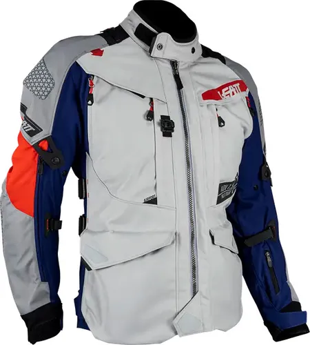 Leatt ADV MultiTour 7.5 Textiljacke - Wasserdicht in Grau/Blau/Rot - L - Motorradjacke mit 6-Wege Funktion, herausnehmbarem thermischen Innenfutter und 30.000 mm Wassersäule für höchsten Komfort und Schutz bei jedem Wetter.
