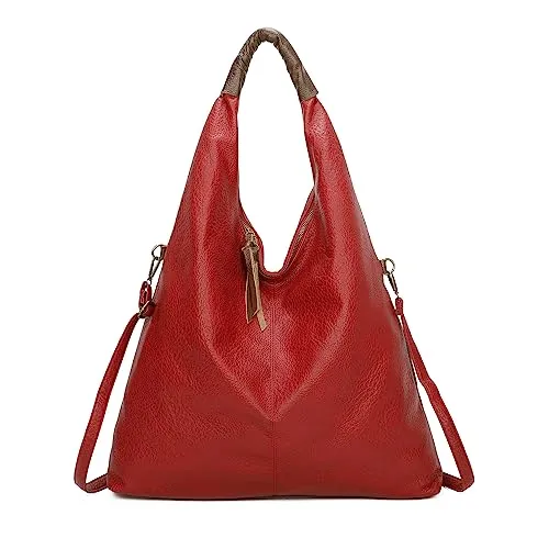OBC Damen Tasche Shopper - Elegante Umhängetasche in Rot - Damen-Schultertaschen, vielseitig und modern, ideal für jeden Anlass mit praktischen Fächern und abnehmbarem Schultergurt.