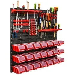 Werkstatt-Werkzeugbrett 78x78 cm mit 21 Ablagen