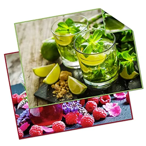Brillenputztücher mit Motivdruck in verschiedenen Kombinationen (Fruits, 2er Pack 30 x 40 cm)