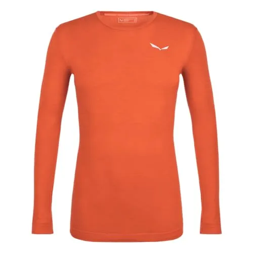 Salewa Zebru Fresh Merino Responsive Long Sleeve Tee Men, Red Orange, S