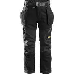Snickers Junior Arbeitshose 7505 Schwarz Größe 116 - Die ideale Arbeitshose für kleine Handwerker! Strapazierfähiges Rip-Stop Material, verstellbare Beinlänge und viele Taschen für Werkzeuge machen sie perfekt für Kinder im Alter von 2-10 Jahren.