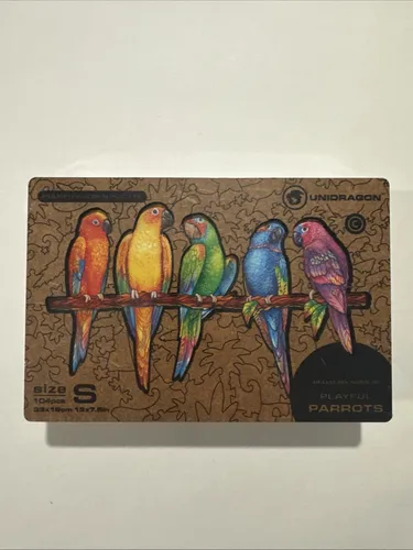 S155 Unidragon Figured Wooden Puzzles - Playful Parrots