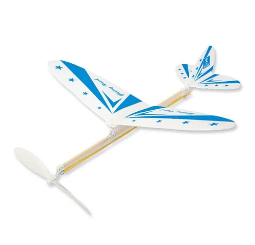 matches21 HOME & HOBBY Flugzeug mit Gummimotor ab 8 Jahren Holzbaukasten