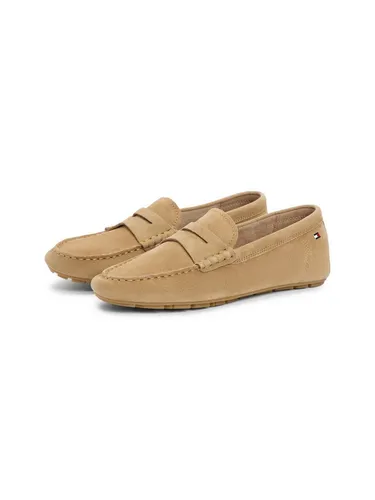 Tommy Hilfiger Damen Flag Soft Suede Driver Loafer in beige von Tommy Hilfiger