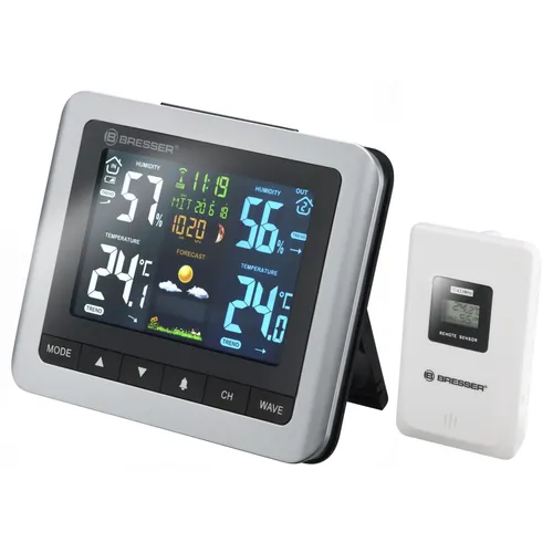 Bresser Wetterstation Silber Schwarz mit Außensensor