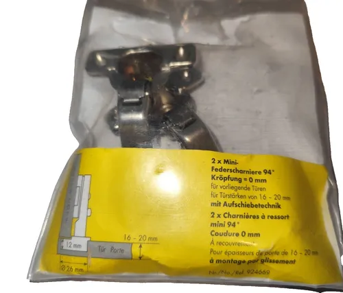 Möbelscharniere mit Feder 26 mm Vorliegend 94⁰ 0 mm Kröpfung