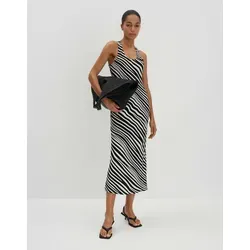 someday Damen Midikleid | QUENN Trägerkleid im Animal Print Black, Größe 38