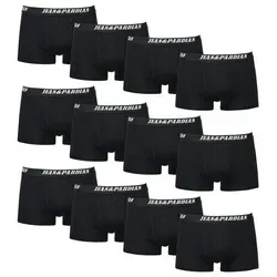Jean&Pardian Boxershorts für Herren aus Baumwolle im 8er & 12er Pack - Retroshorts Unterhosen (Unterwäsche Spar-Set, 12-St., 12er Pack) mit Komfortbund, Logodruck - ohne kratzenden Zettel schwarz L